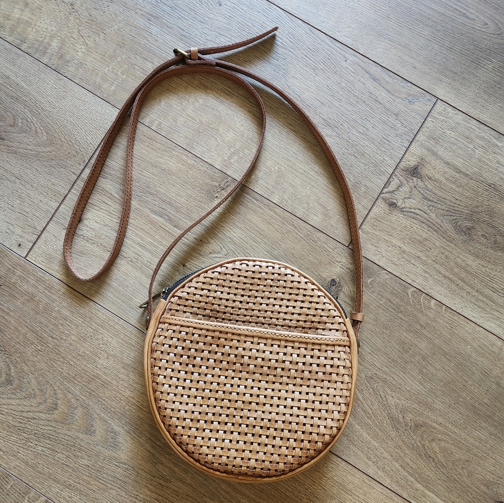 Patricia Nash woven leather round crossbody bag
